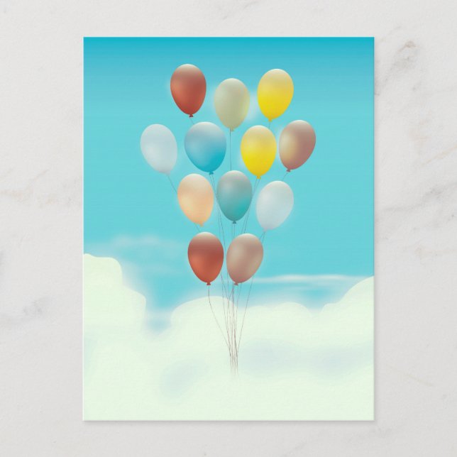 Carte Postale Ballons flottants vintage (Devant)