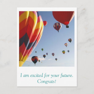 Carte Postale ballons, je suis enthousiaste pour votre avenir. F