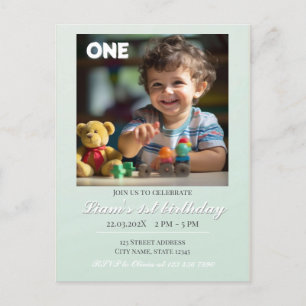 Carte Postale Ballons Ours En Jouet Enfants Photo Anniversaire
