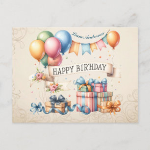 Carte Postale Ballons Ours En Jouet Enfants Photo Anniversaire