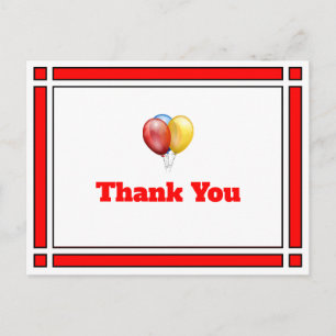 Carte Postale Ballons rouges d'anniversaire Merci