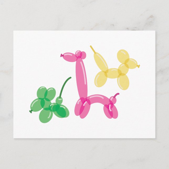 Carte Postale Balloon Animaux (Devant)