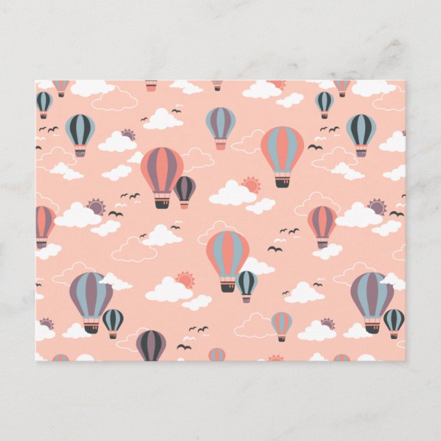 Carte Postale Balloons à air lunaire dans le ciel pastel (Devant)
