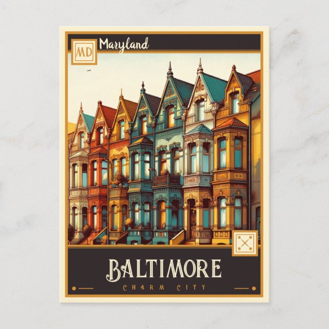 Carte Postale Baltimore, Maryland | VINTAGE (Devant)