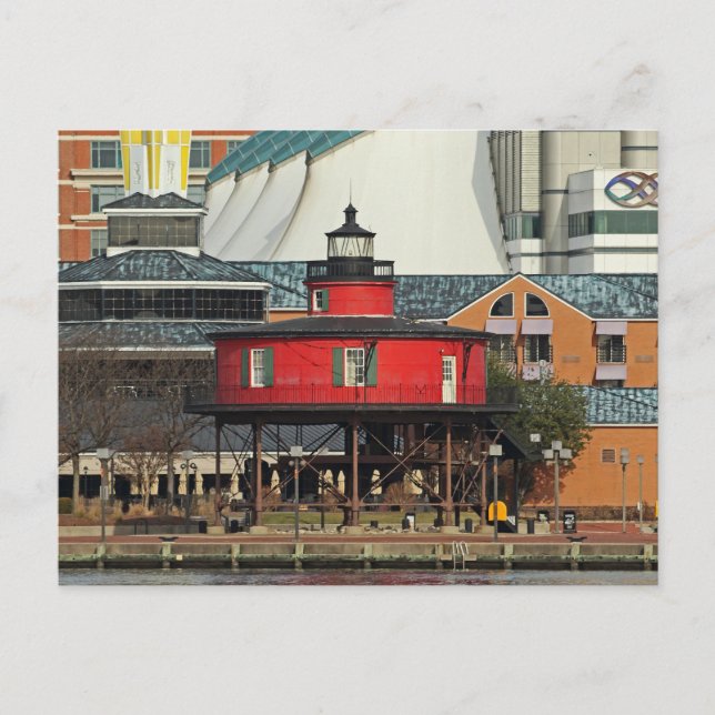Carte Postale Baltimore Porte Intérieur Sept Pieds Phare Knoll (Devant)