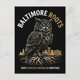 Carte Postale Baltimore Roots Wise Owl African American Heritage