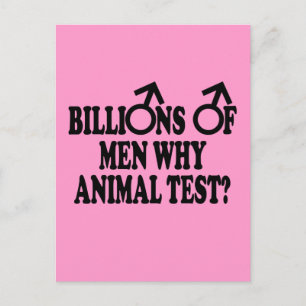 Carte Postale Ban animal testing drôle slogan