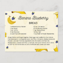 Carte postale Banana Blue Berry Pain Recette