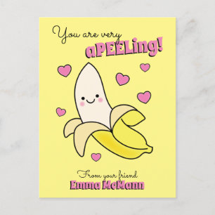 Carte Postale Banana Cute Kids Classroom Valentine Card