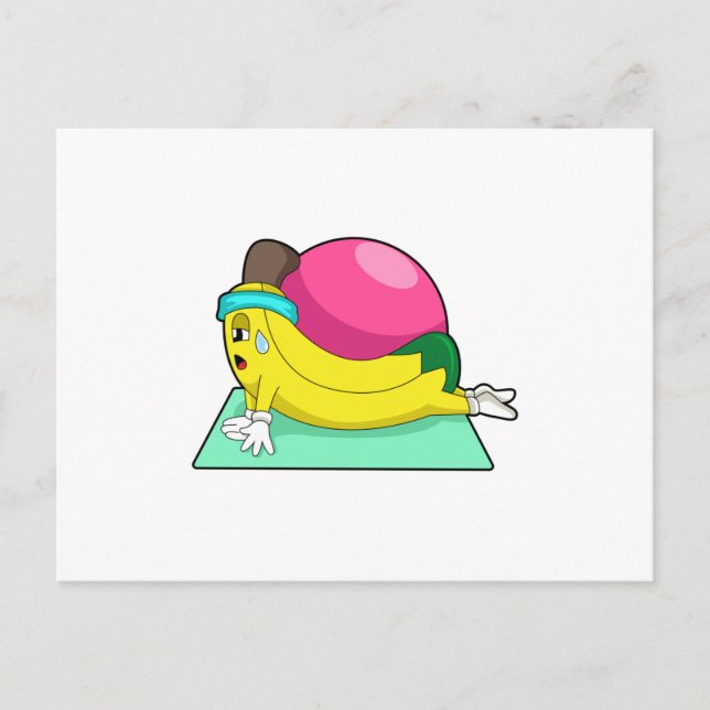 Carte Postale Banane au yoga Fitness (Devant)