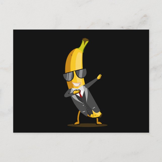 Carte Postale Banane cool avec costume - Dab Funny Dancing Fruit (Devant)