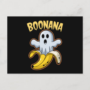 Carte Postale Banane fantôme mignon Boonana Halloween