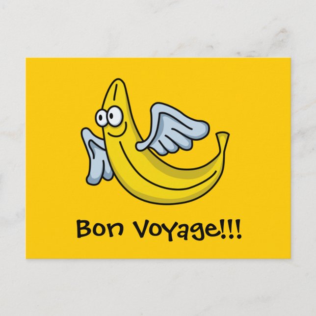 Carte Postale Banane jaune volante (Devant)