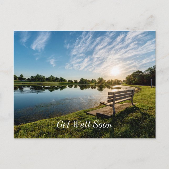 Carte Postale Banc de parc au coucher du soleil à Cape Girardeau (Devant)