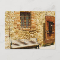 Banc vide devant un mur, Monteriggioni,