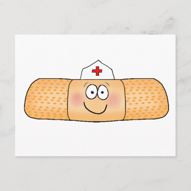 Carte Postale Bandage d'aide de la bande Whimsicla avec infirmiè (Devant)