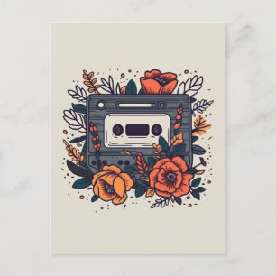 Carte Postale Bande de cassette florale