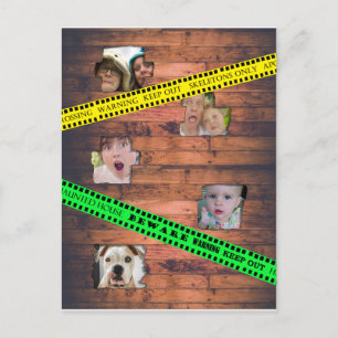 Carte Postale Bande de prudence d'Halloween piégée derrière le m