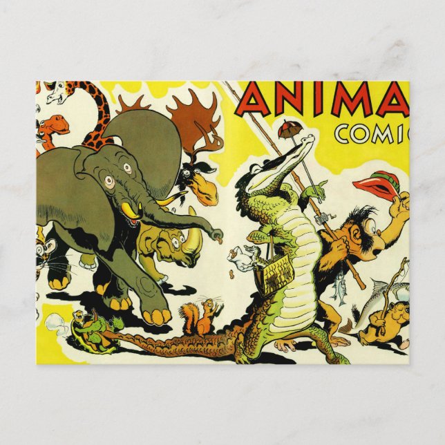 Carte Postale Bande dessinée animale (Devant)