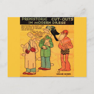 Carte Postale Bande dessinée des années 1930 homme de la grotte 