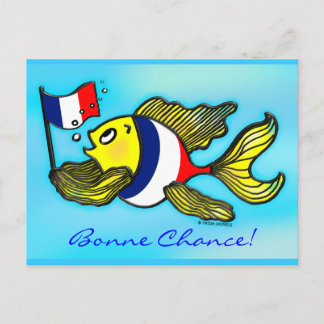 Carte Postale Bande dessinée drôle de poissons français de