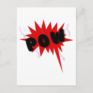 Carte Postale Bande dessinée rouge et noire texte et design écla