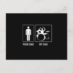 Carte Postale Bande Drôle Papa Drummer Mon papa Fête des pères