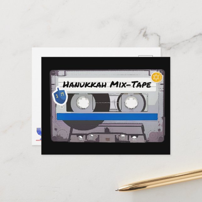 Carte Postale Bande mixte Hanoukka (Devant/Arrière en situation)