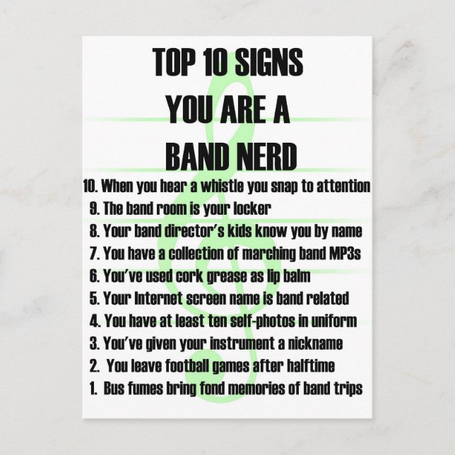 Carte Postale Bande Nerd Top 10 (Devant)
