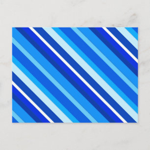 Carte Postale Bandes de bonbons en couche - cobalt et bleu pâle
