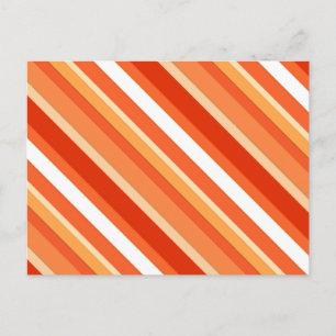 Carte Postale Bandes de bonbons en couches - orange et blanc