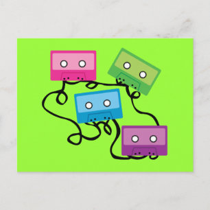 Carte Postale Bandes de cassettes colorées