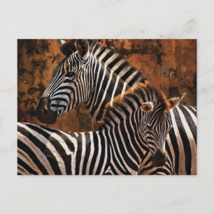 Carte Postale Bandes de chute Zebra