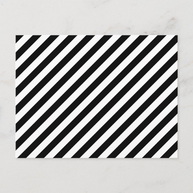 Carte Postale Bandes diagonales noires et blanches. (Devant)