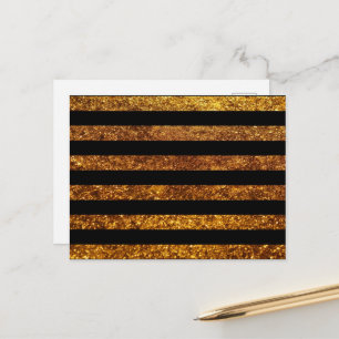 Carte Postale Bandes d'or, Bandes noires, Motif rayé