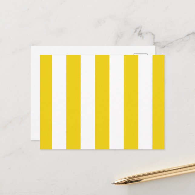 Carte Postale Bandes Jaunes, Blancs, Motif rayé (Devant/Arrière en situation)