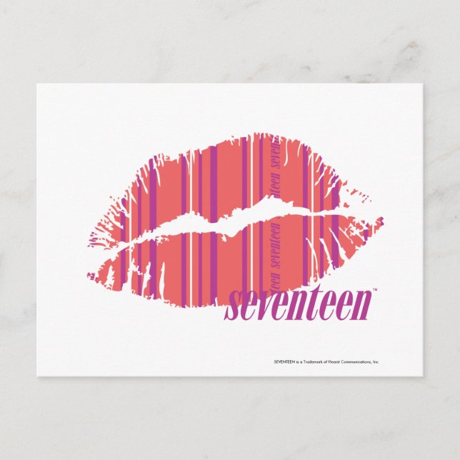 Carte Postale Bandes minces rose (Devant)