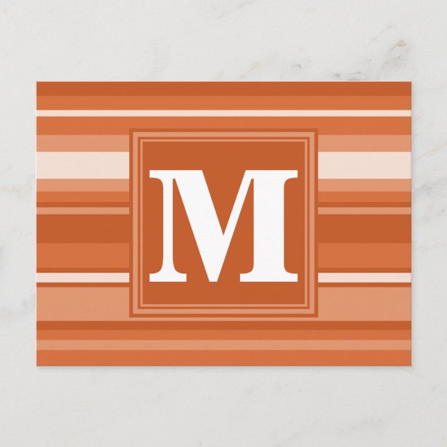 Carte Postale Bandes orange monogrammes (Devant)