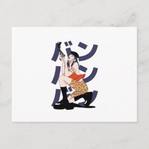 Carte Postale Bang Anime Girl - Gun Anime Girl Fans