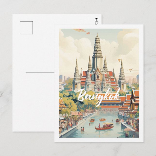 Carte Postale Bangkok Thaïlande célèbre lieu de voyage (Devant / Derrière)