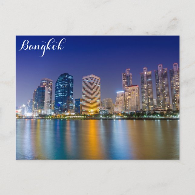 Carte Postale Bangkok Thailande Skyline de la nuit (Devant)