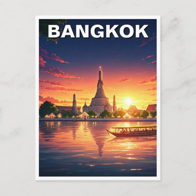 Carte Postale Bangkok Thaïlande Wat Arun Sunset (Devant)