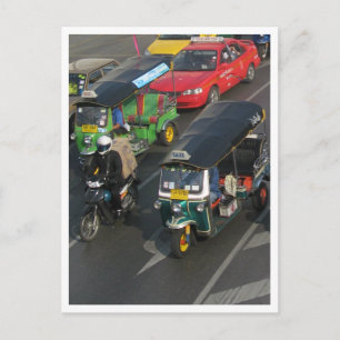 Carte Postale Bangkok trafic ... Tuk Tuk Racing