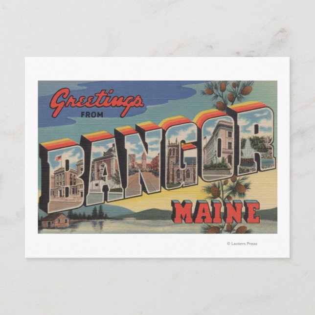 Carte Postale Bangor, Maine, grandes lettres ScènesBangor, ME (Devant)