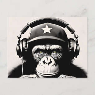 Carte Postale Banksy DJ Monkey Gorilla Chimp
