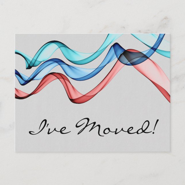 Carte Postale Bannières de ruban Changement d'adresse (Devant)