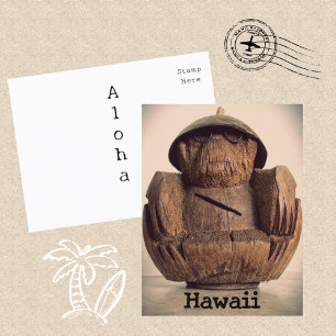 Carte Postale Banque Singe Coco Hawaïen Rétro Kitsch