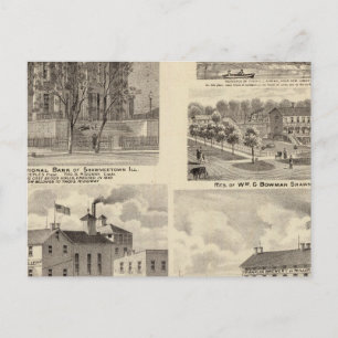 Carte Postale Banques, résidences et brasseries à Shawneetown
