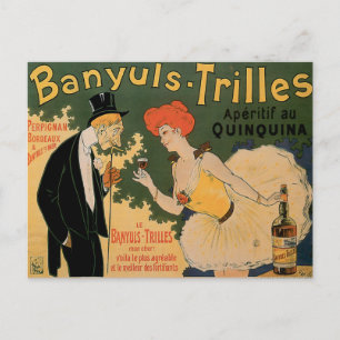 Carte Postale Banyuls Trilles Vin Vintage Boisson Ad Art