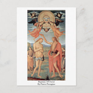 Carte Postale Baptême Du Christ Par Pietro Perugino